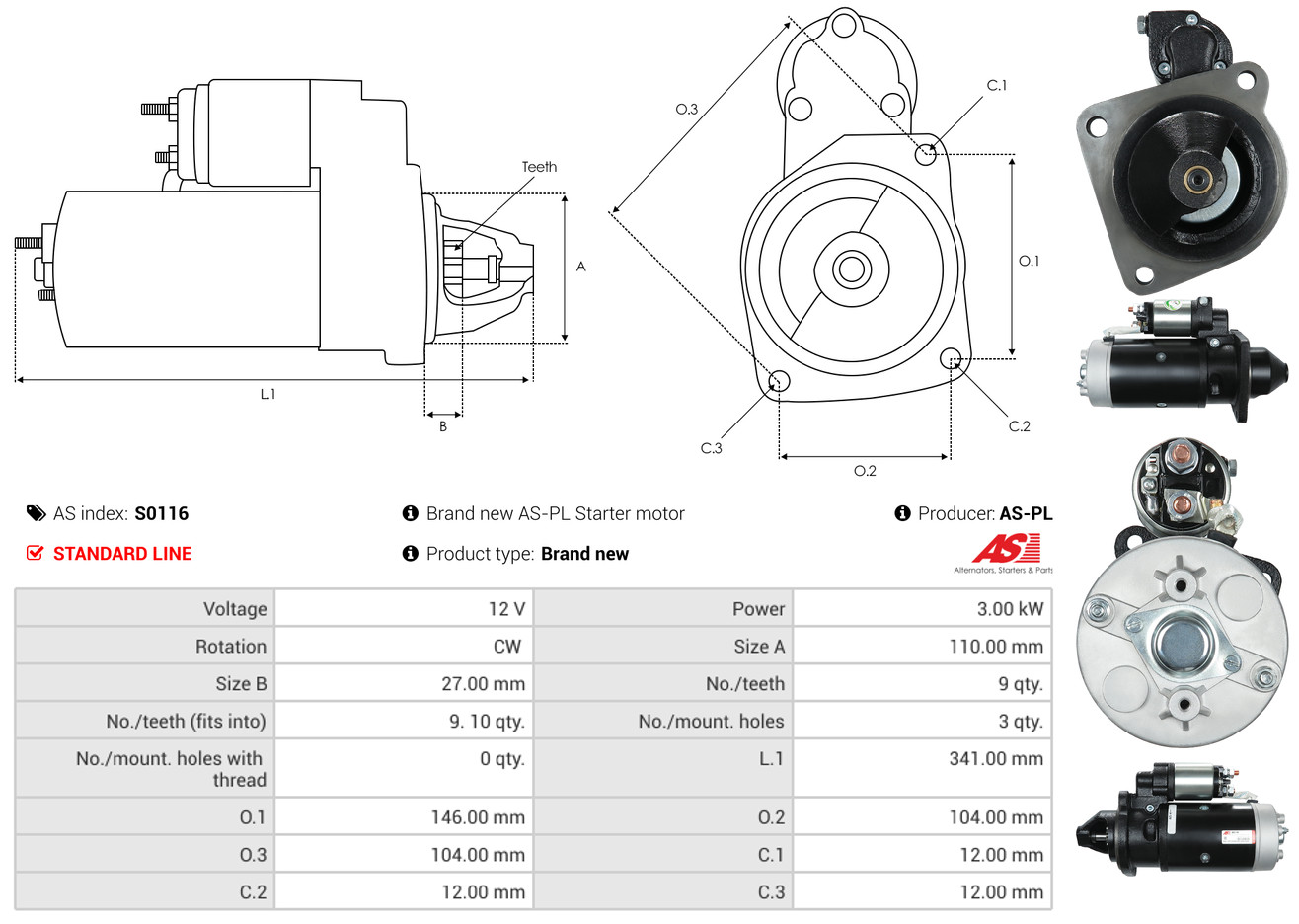 Starter - S0116 AS-PL