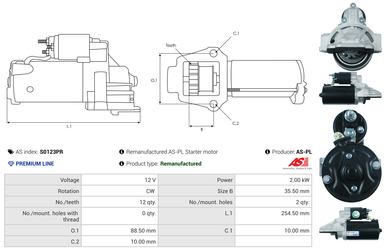 Starter - S0123PR AS-PL