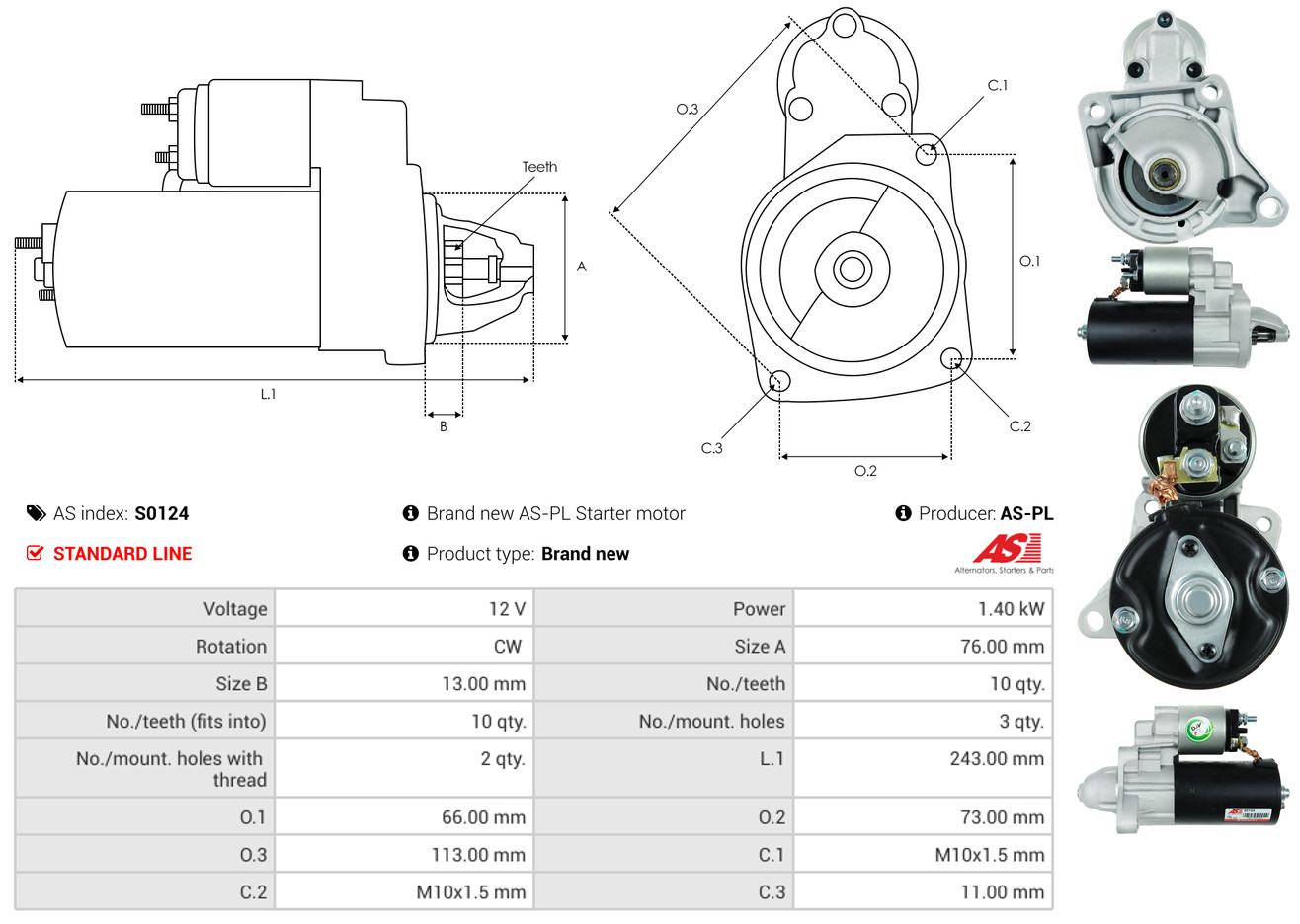 Starter - S0124 AS-PL