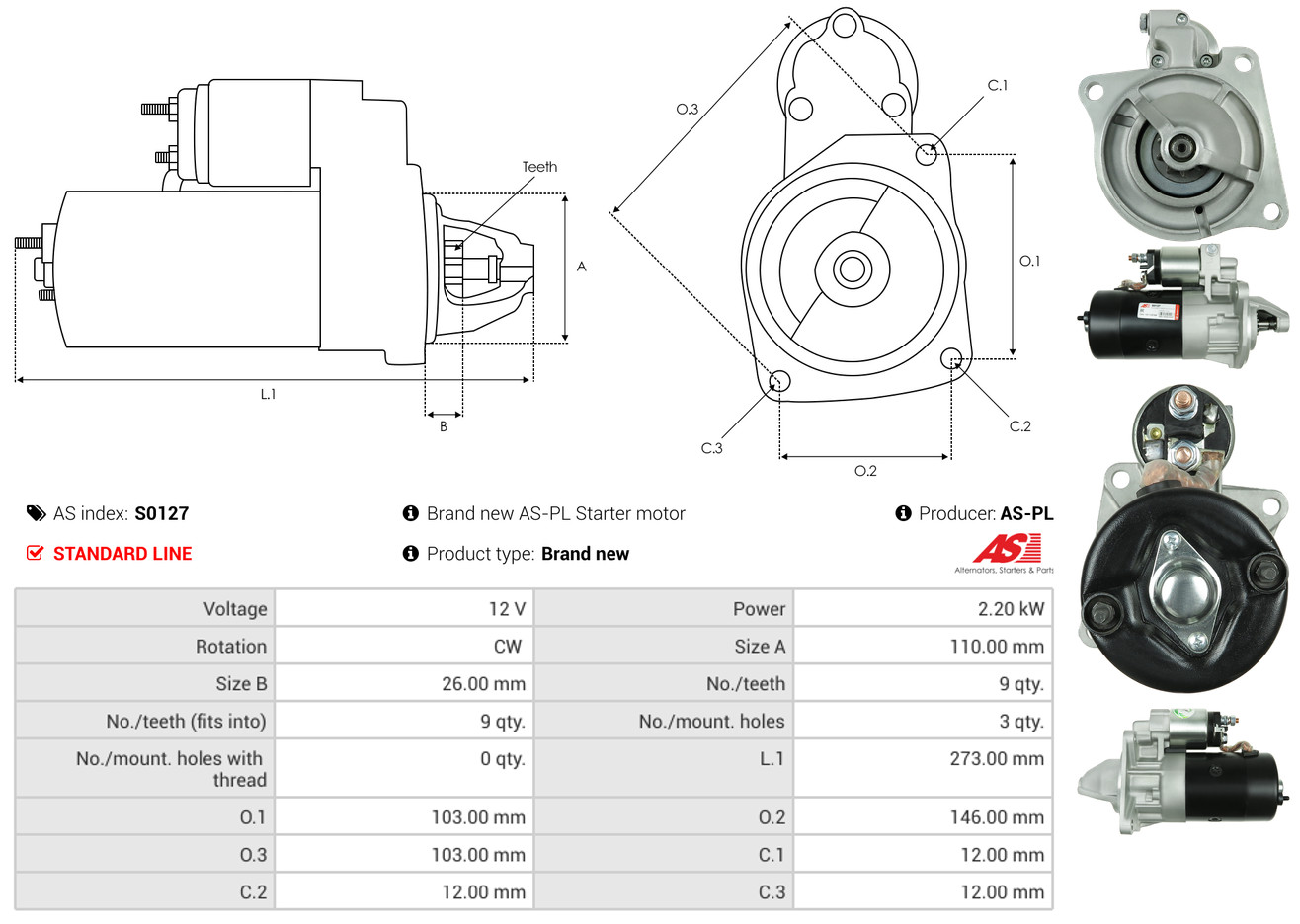 Starter - S0127 AS-PL