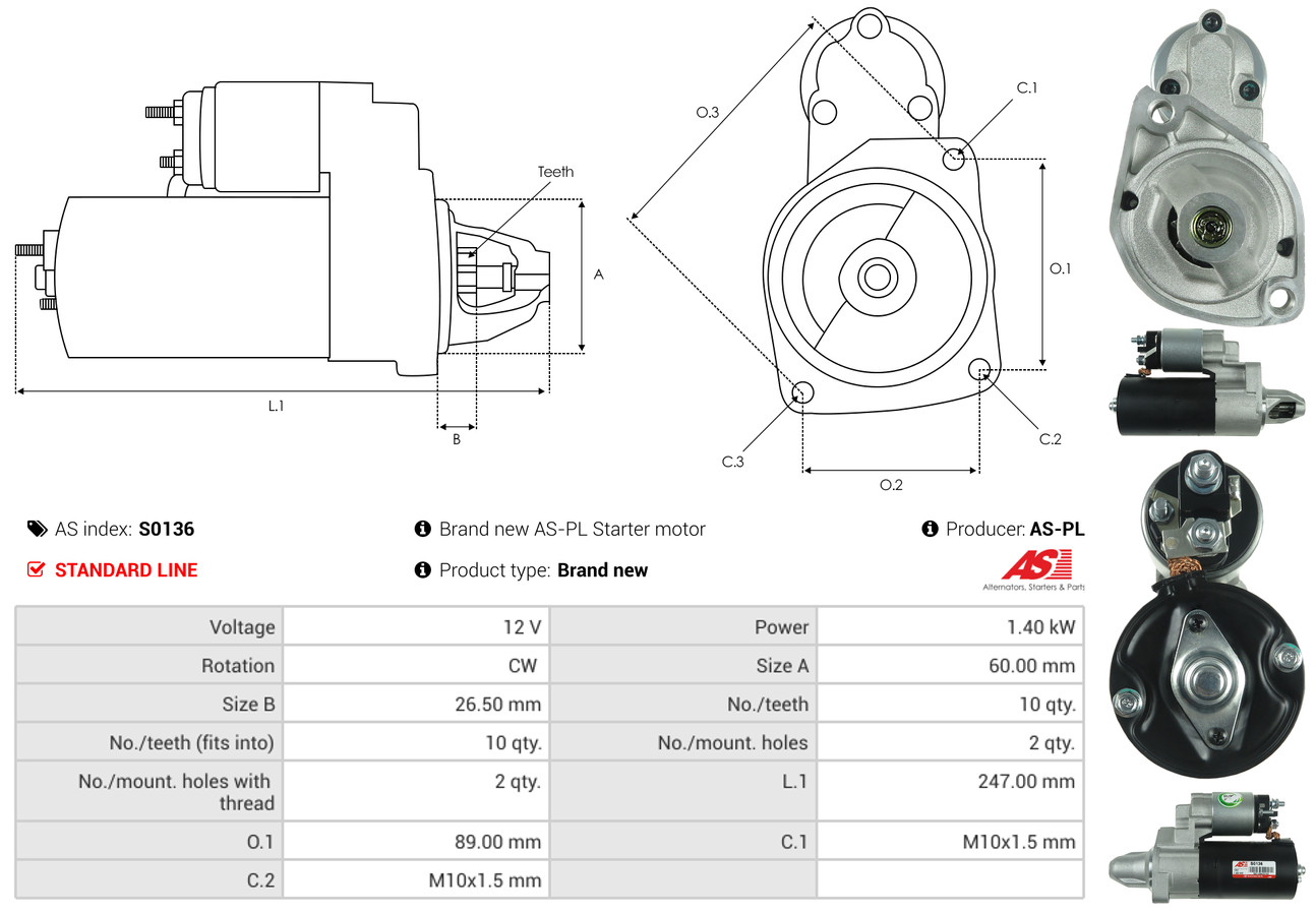 Starter - S0136 AS-PL