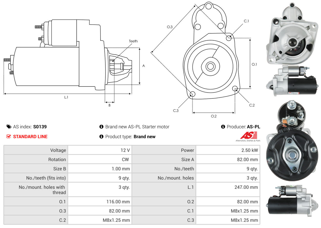 Starter - S0139 AS-PL