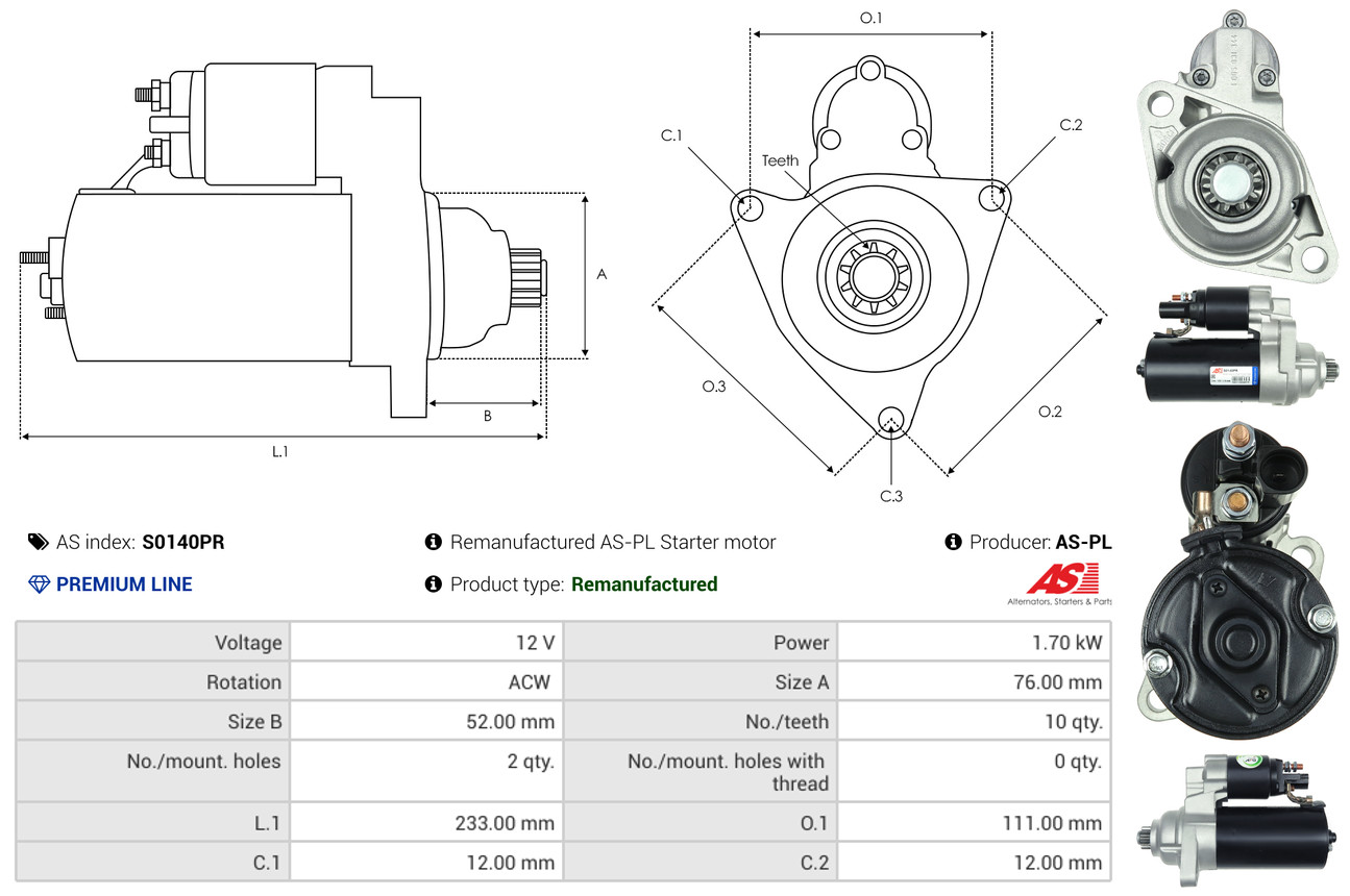 Starter - S0140PR AS-PL