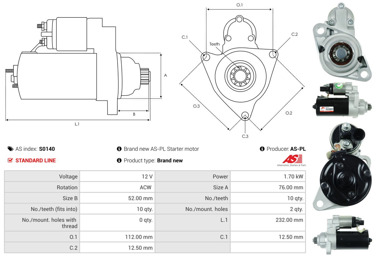 Starter - S0140 AS-PL