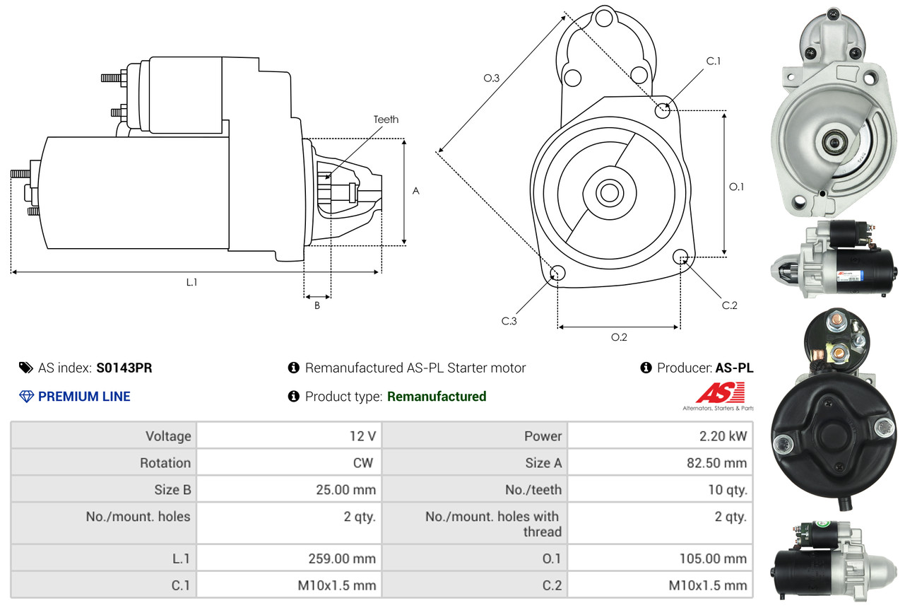 Starter - S0143PR AS-PL
