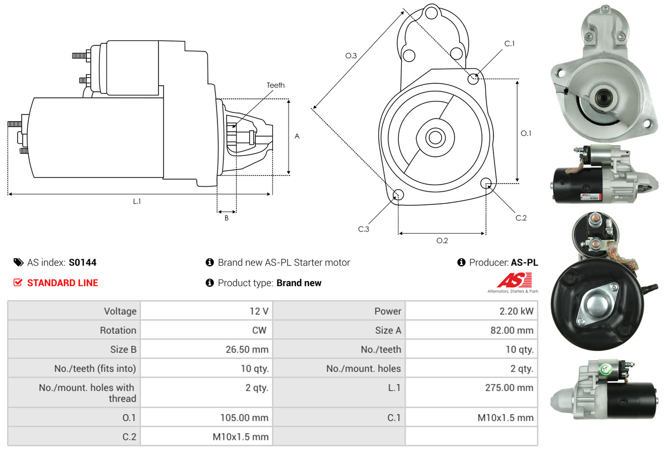 Starter - S0144 AS-PL