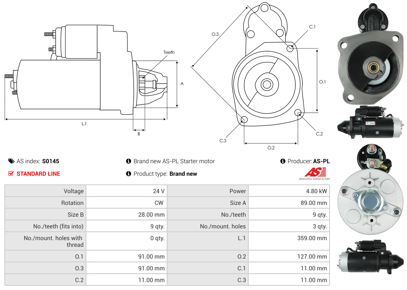 Starter - S0145 AS-PL