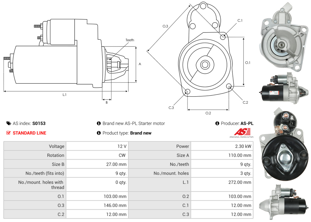 Starter - S0153 AS-PL