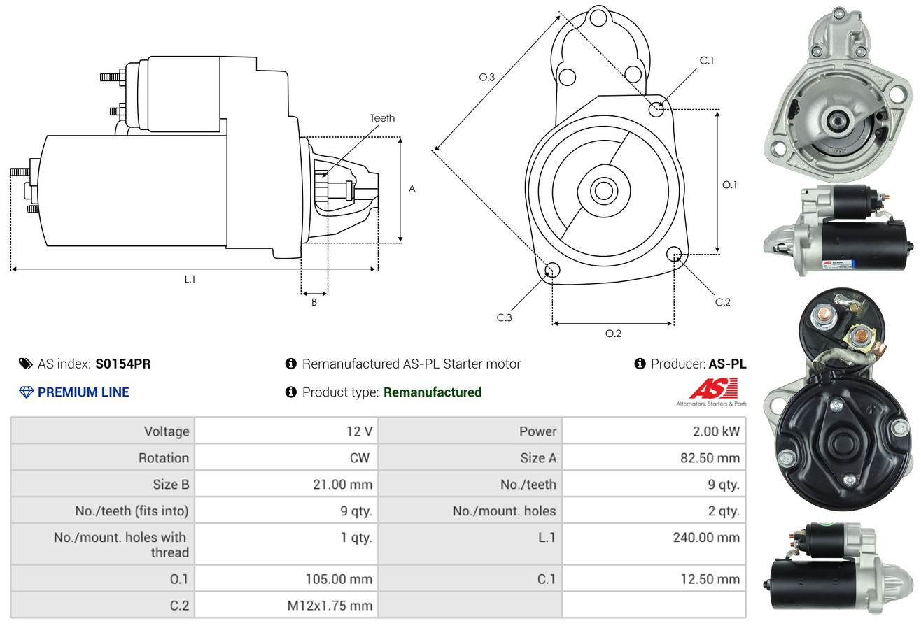 Starter - S0154PR AS-PL