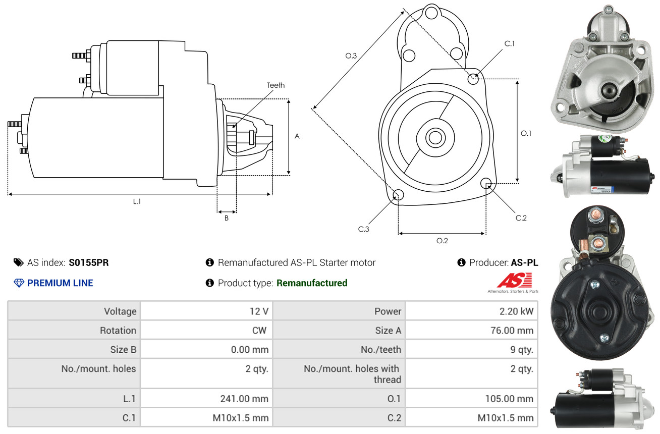 Starter - S0155PR AS-PL