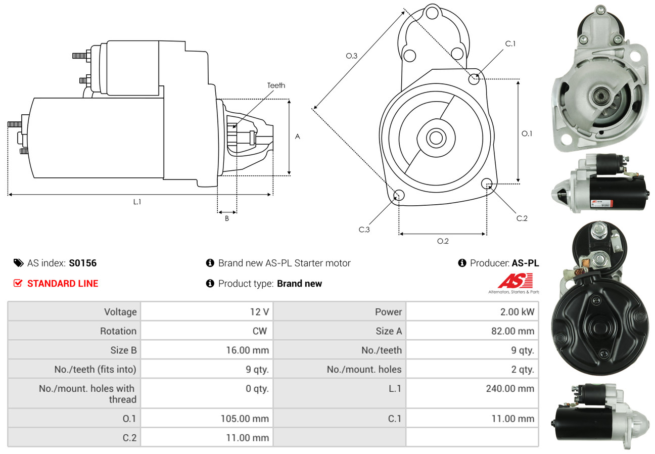 Starter - S0156 AS-PL