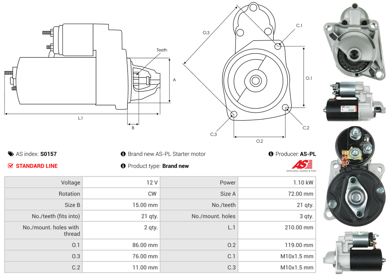 Starter - S0157 AS-PL