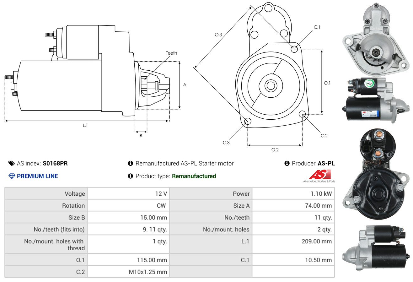 Starter - S0168PR AS-PL
