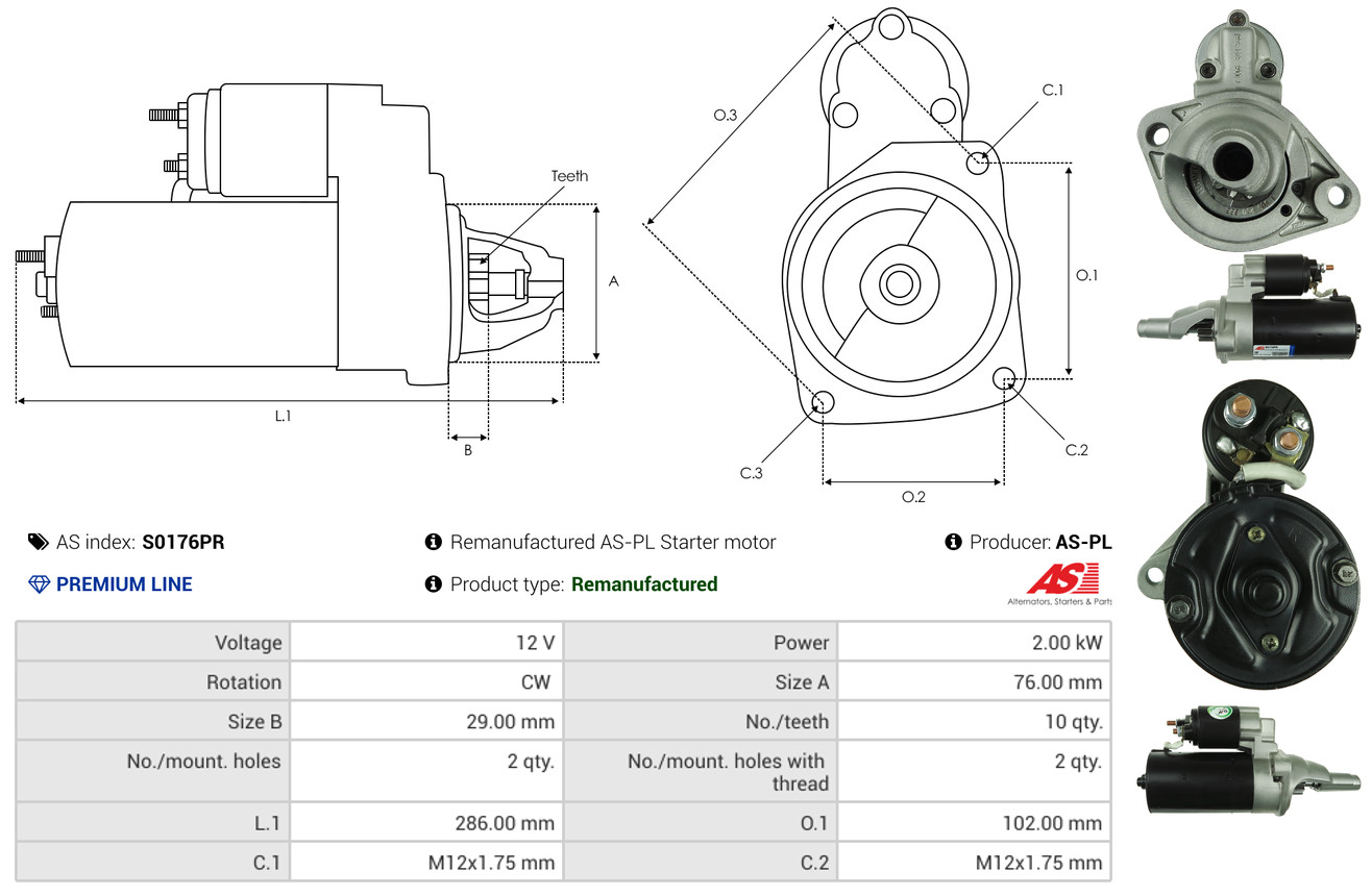 Starter - S0176PR AS-PL