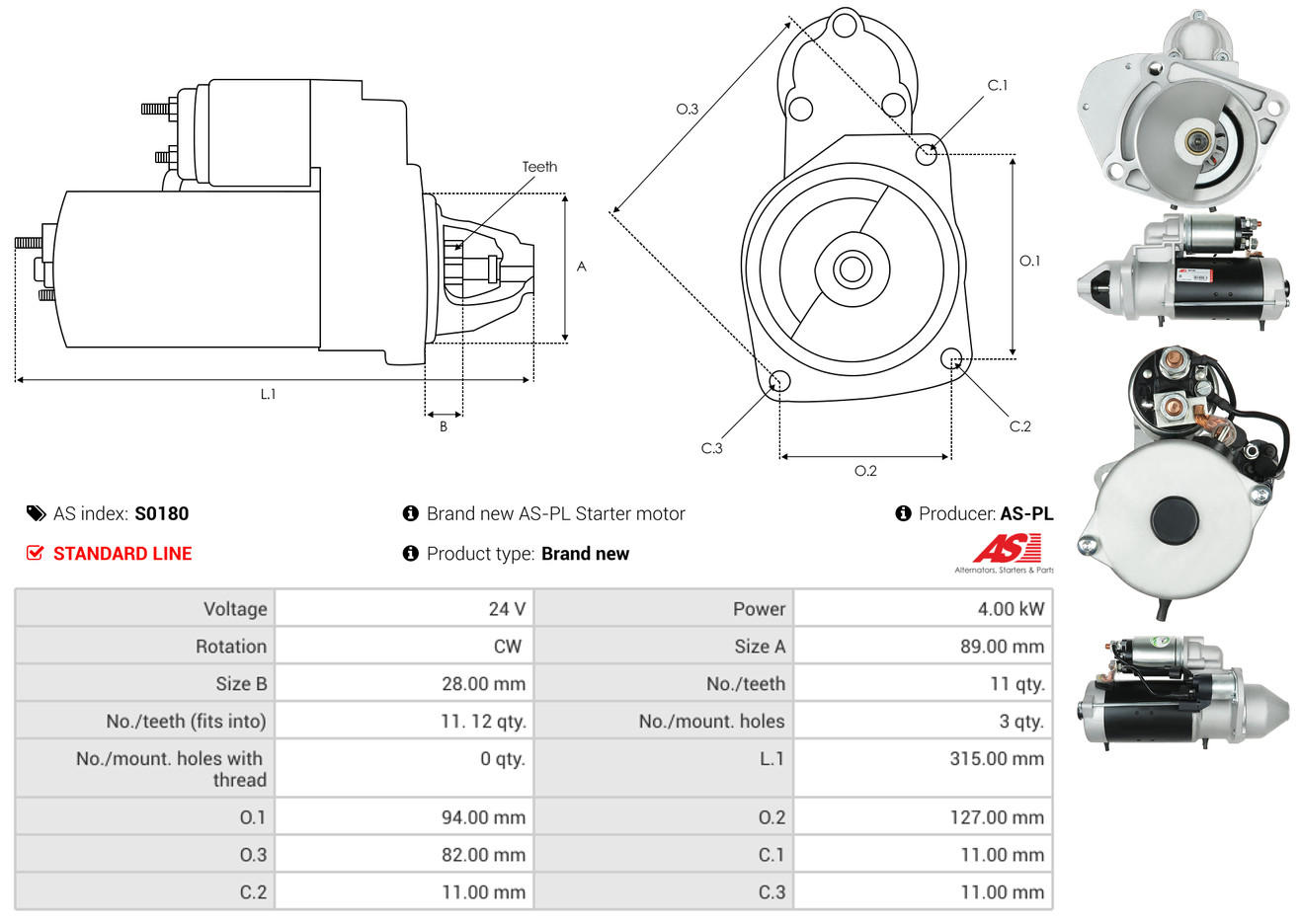 Starter - S0180 AS-PL