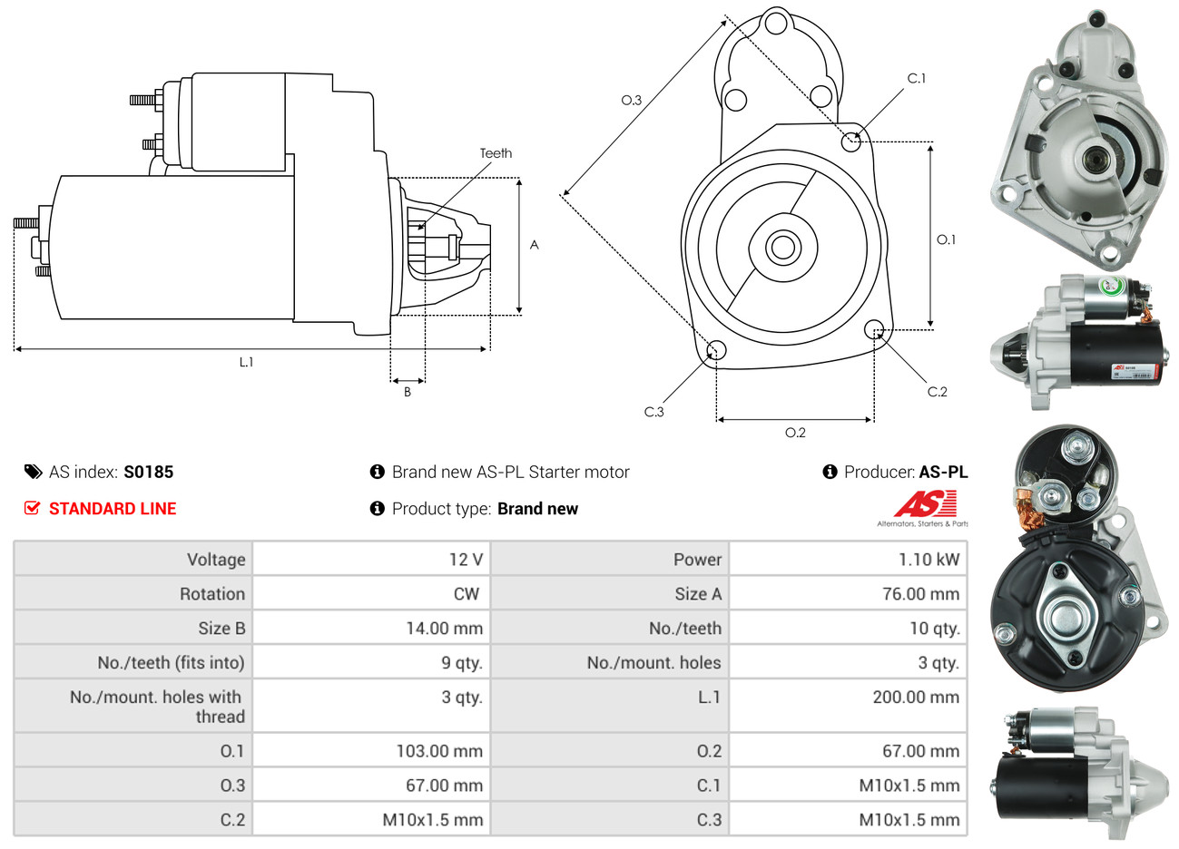 Starter - S0185 AS-PL