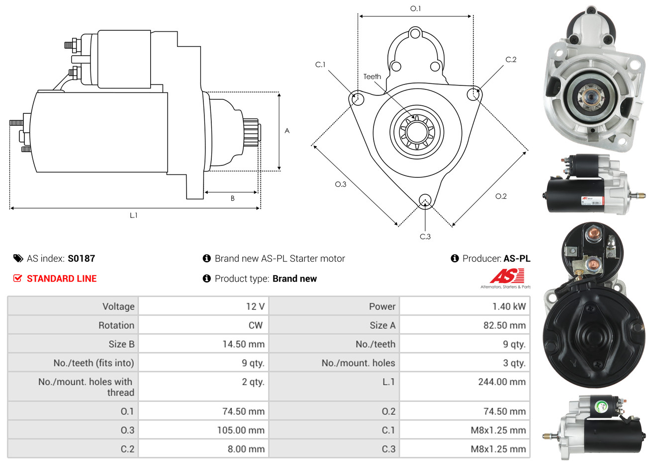 Starter - S0187 AS-PL