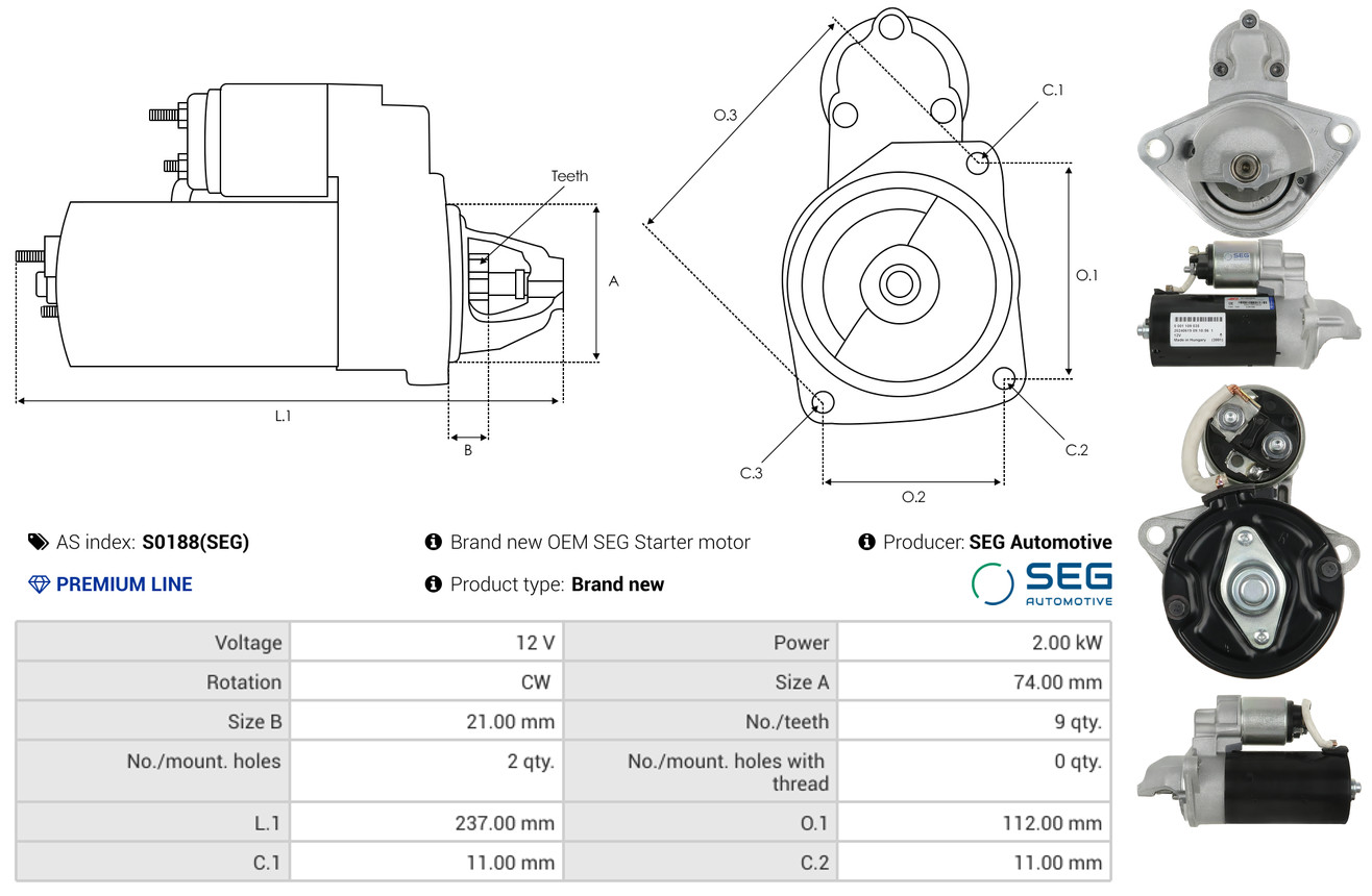 Elettromagnete, Motore d'avviamento - SS5010 AS-PL
