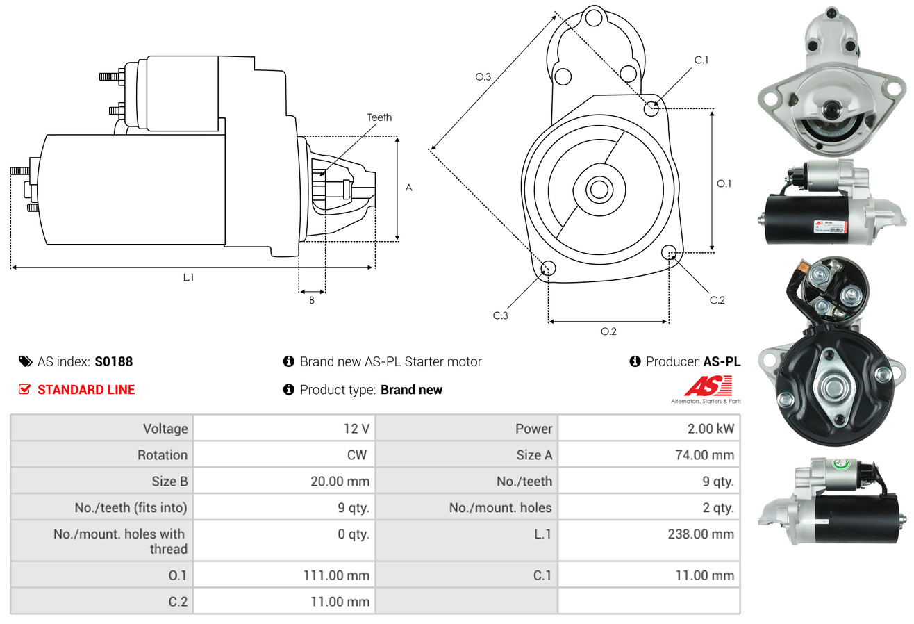 starteris - S0188 AS-PL