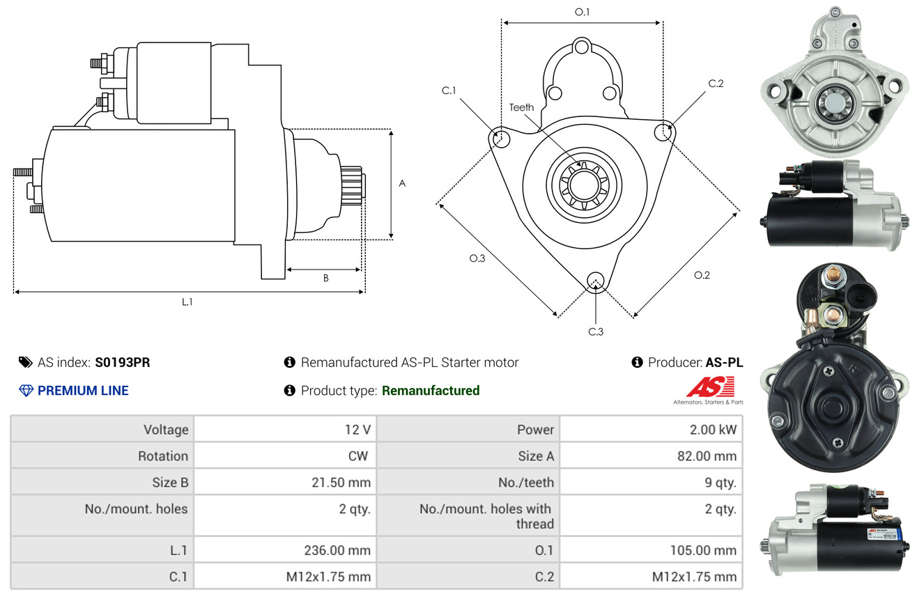 Starter - S0193PR AS-PL