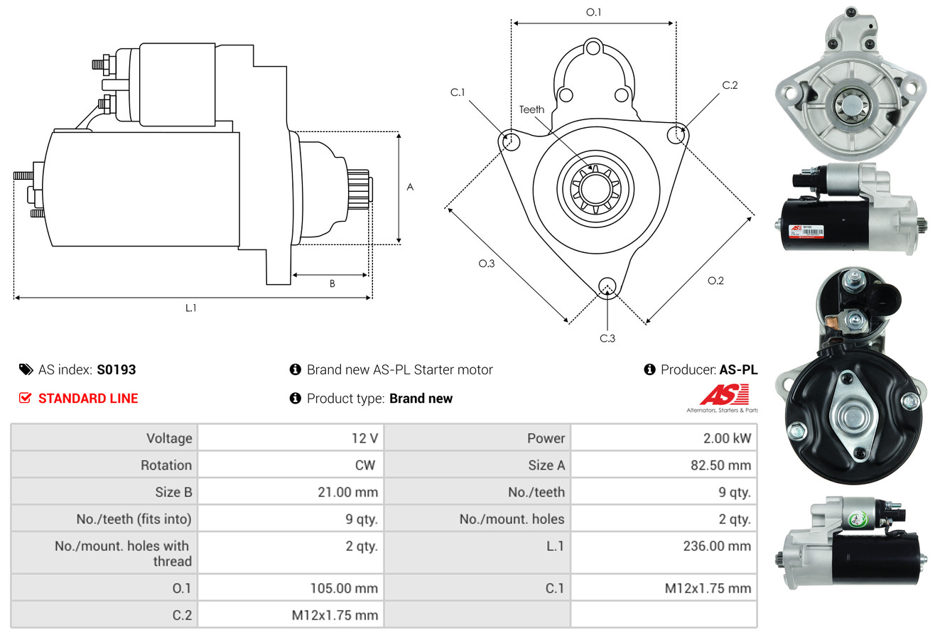 Starter - S0193 AS-PL