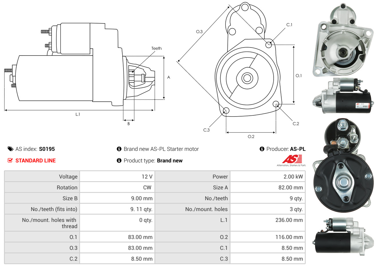 Starter - S0195 AS-PL