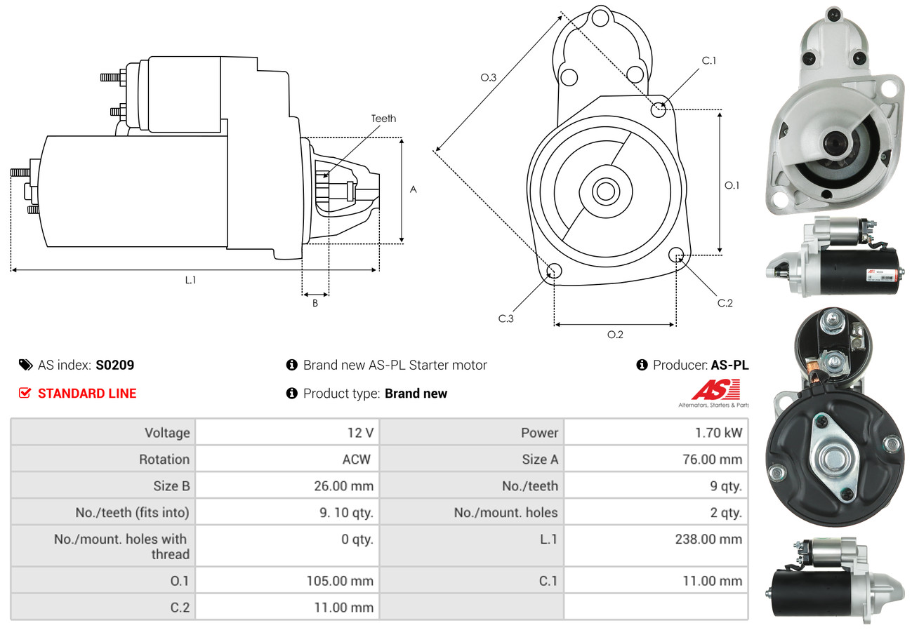 Starter - S0209 AS-PL