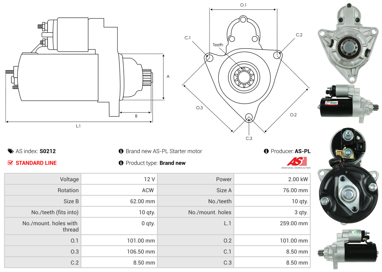 Starter - S0212 AS-PL