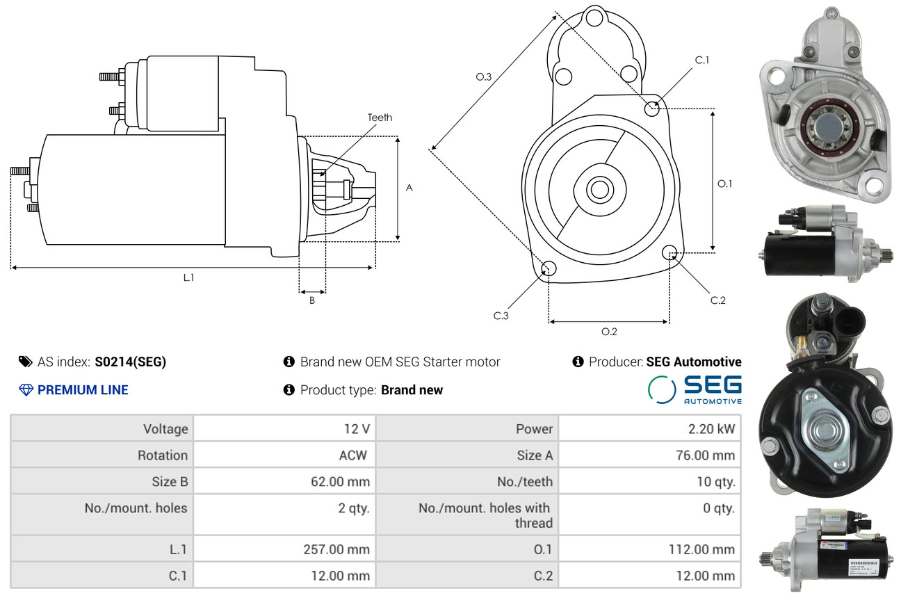 Solenoid Switch, starter - SS1001 AS-PL