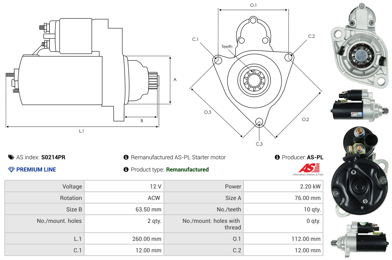 Starter - S0214PR AS-PL