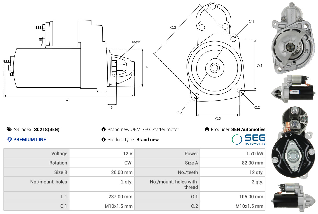 Solenoid Switch, starter - SS0019 AS-PL