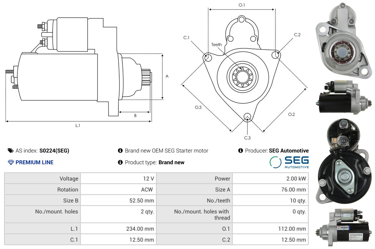 Solenoid Switch, starter - SS6007 AS-PL