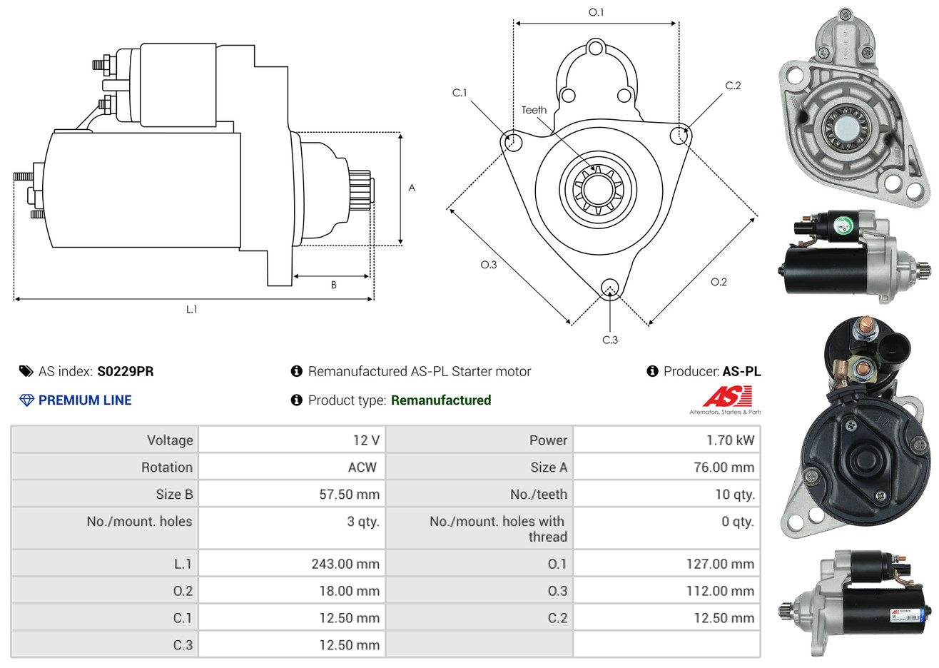 Starter - S0229PR AS-PL