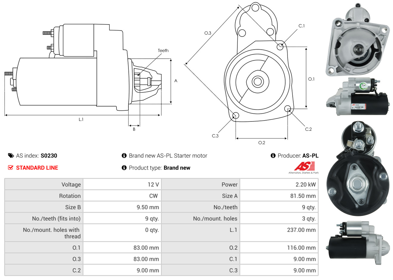 Starter - S0230 AS-PL