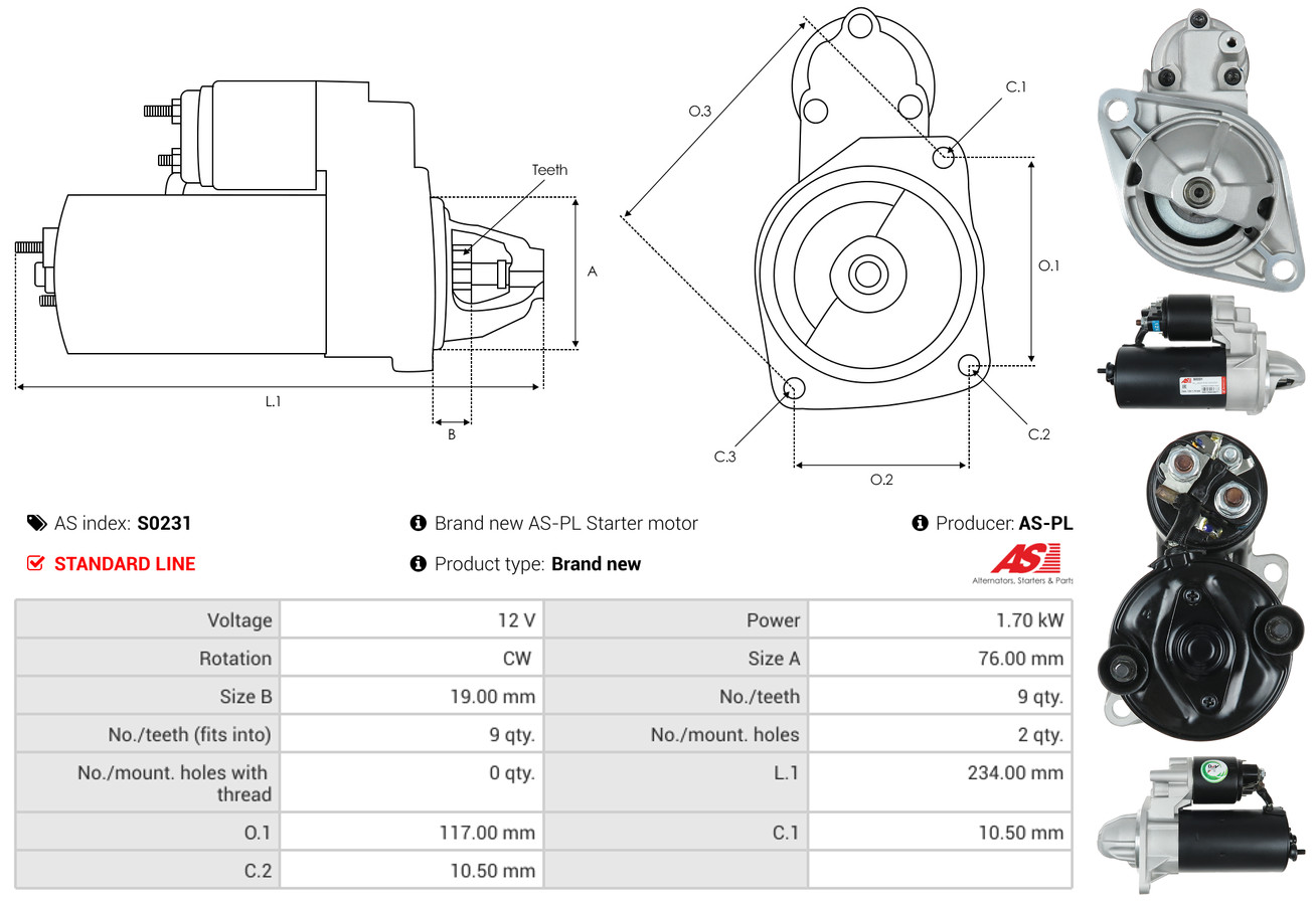 Starter - S0231 AS-PL