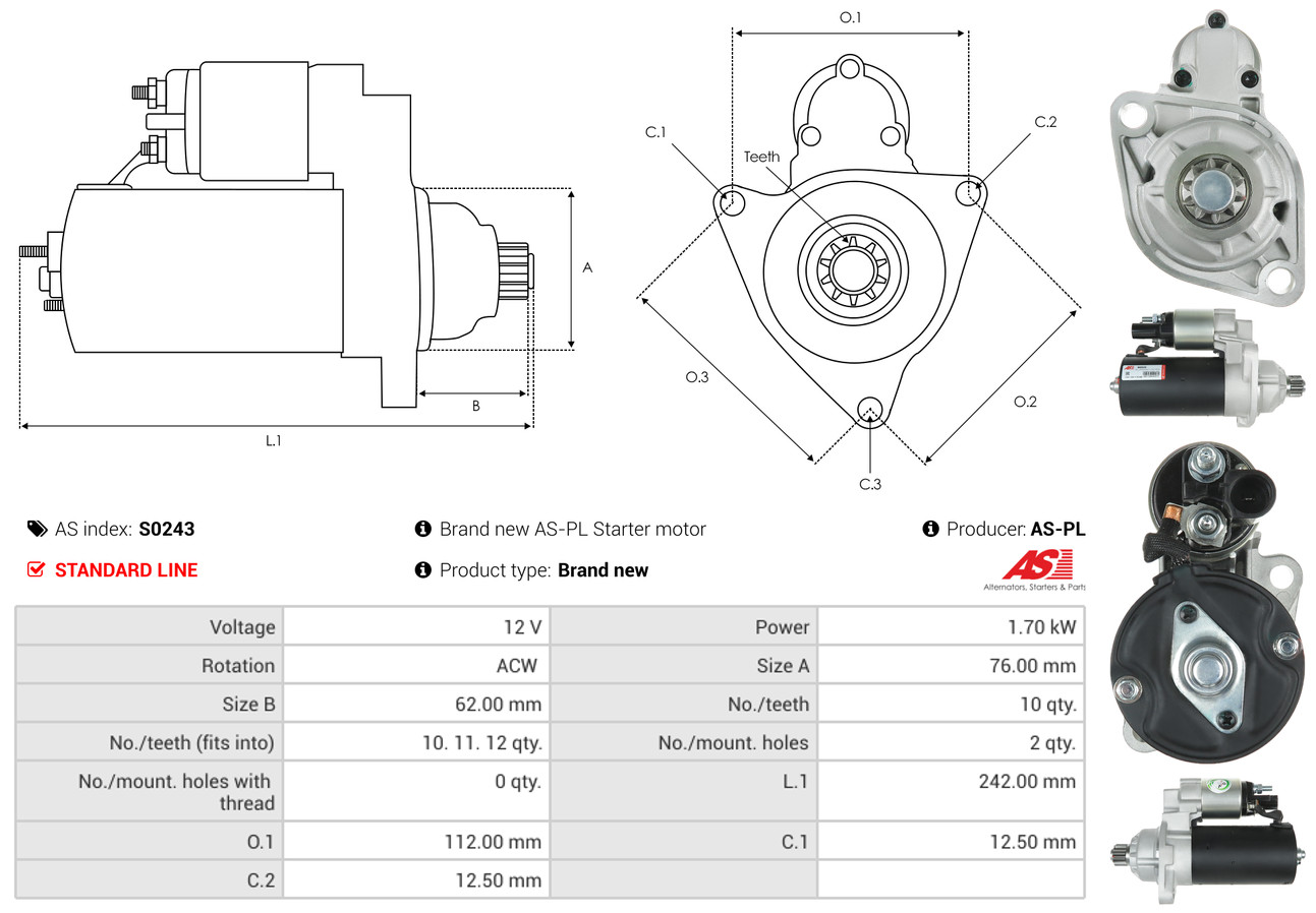 Starter - S0243 AS-PL