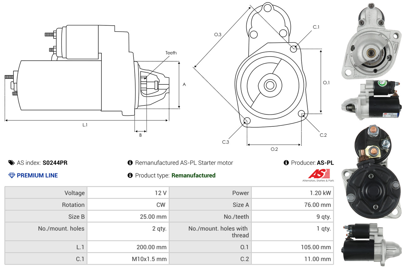 Starter - S0244PR AS-PL