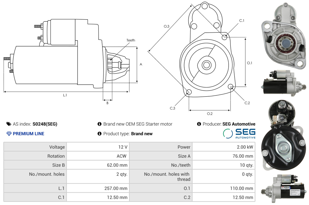 Solenoid Switch, starter - SS6006 AS-PL