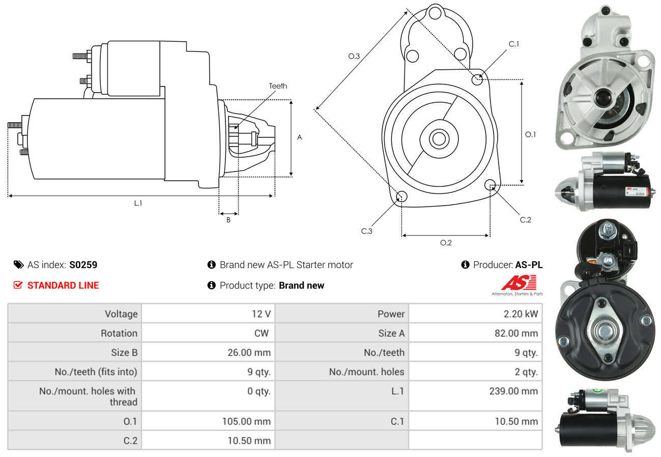 Starter - S0259 AS-PL
