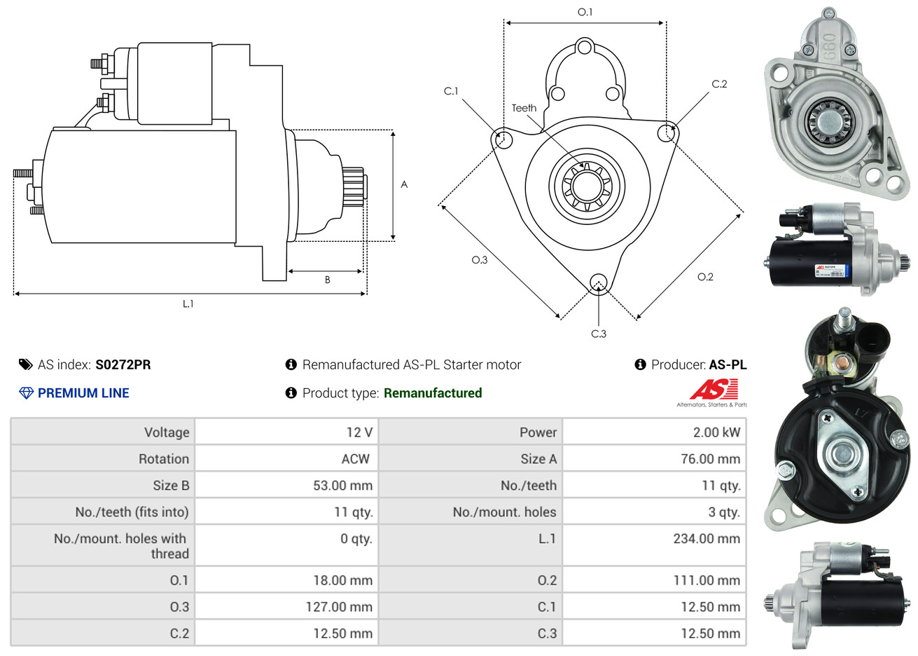 Starter - S0272PR AS-PL