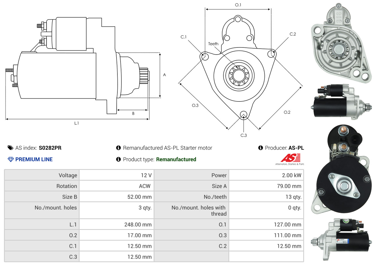 Starter - S0282PR AS-PL