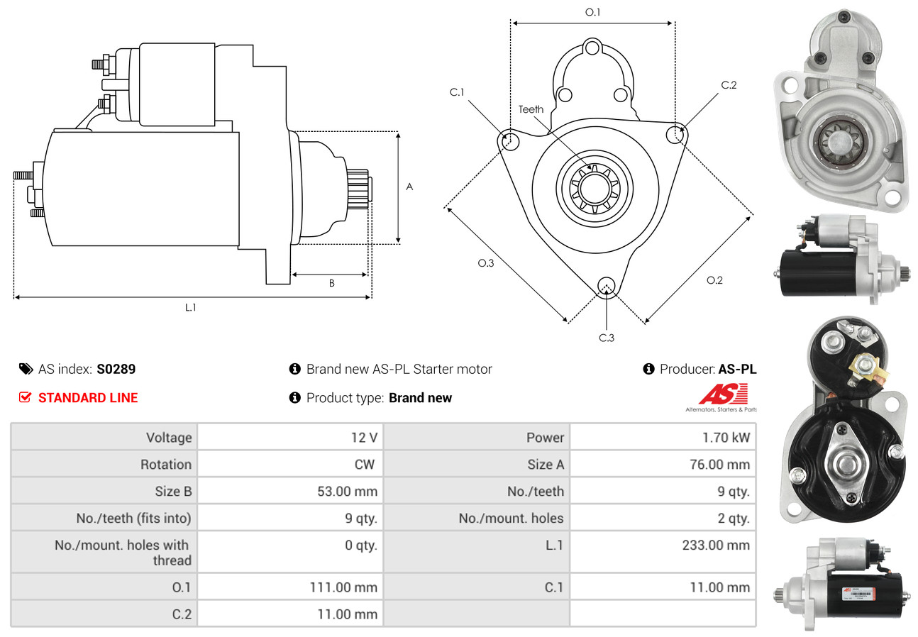 starteris - S0289 AS-PL
