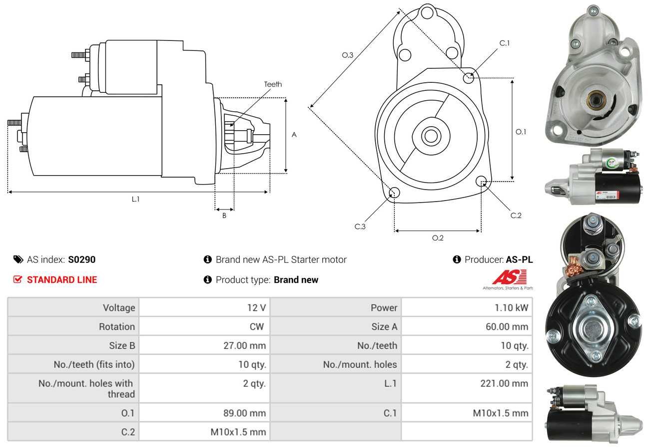Starter - S0290 AS-PL