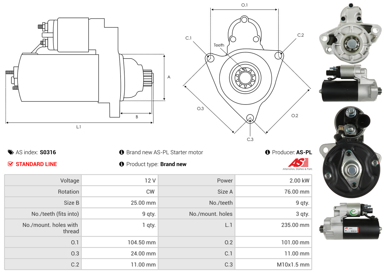 starteris - S0316 AS-PL