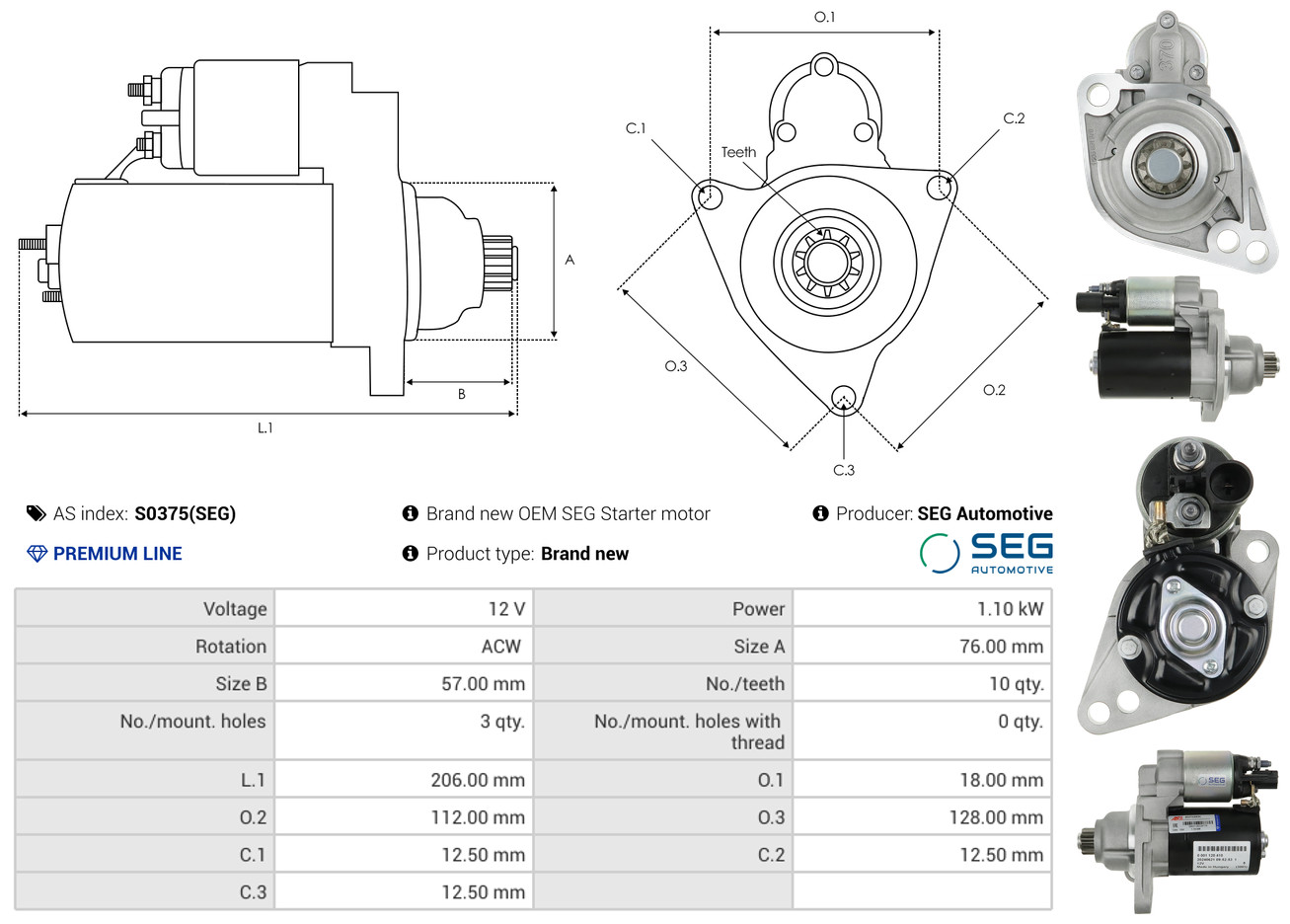 Elettromagnete, Motore d'avviamento - SS6003 AS-PL