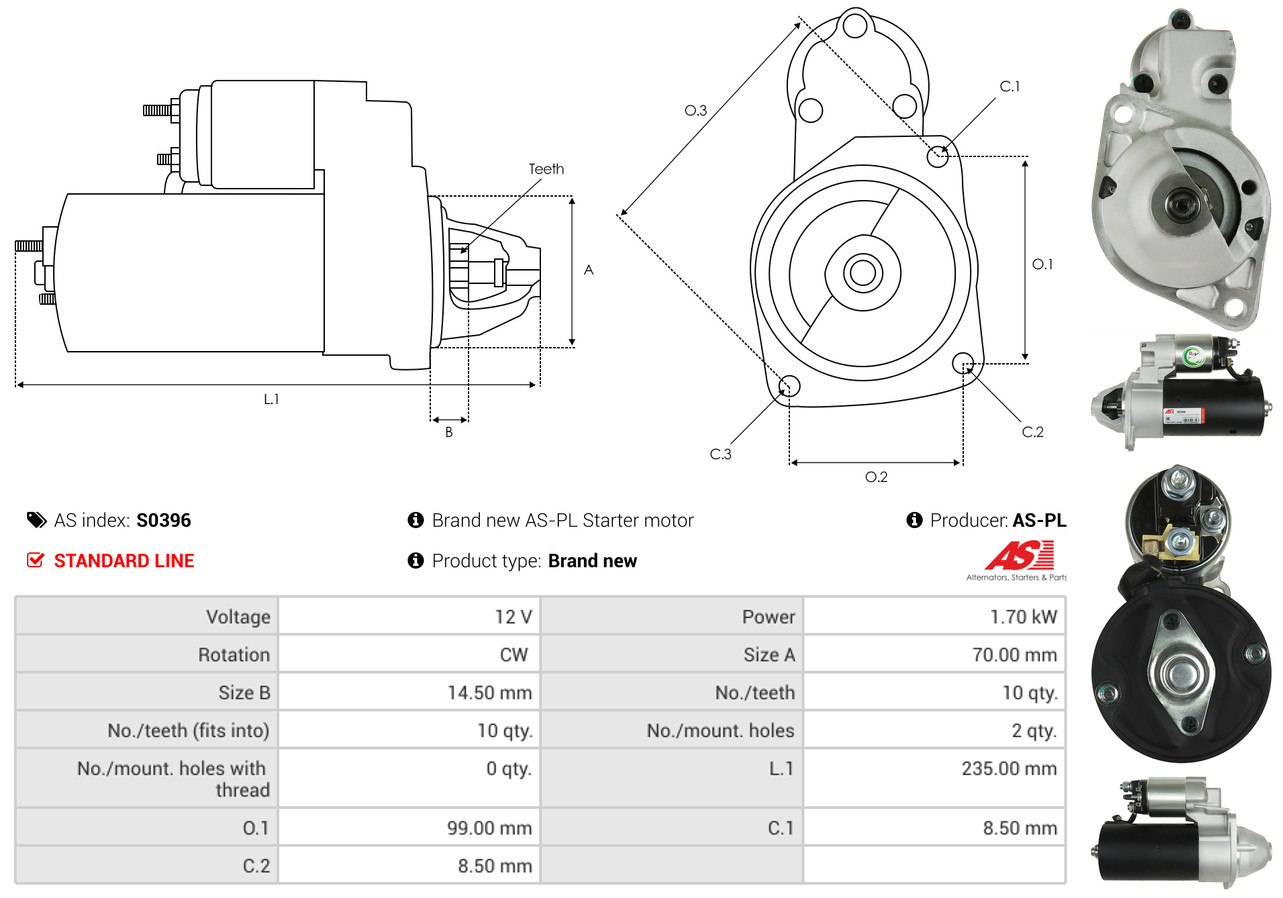 Starter - S0396 AS-PL