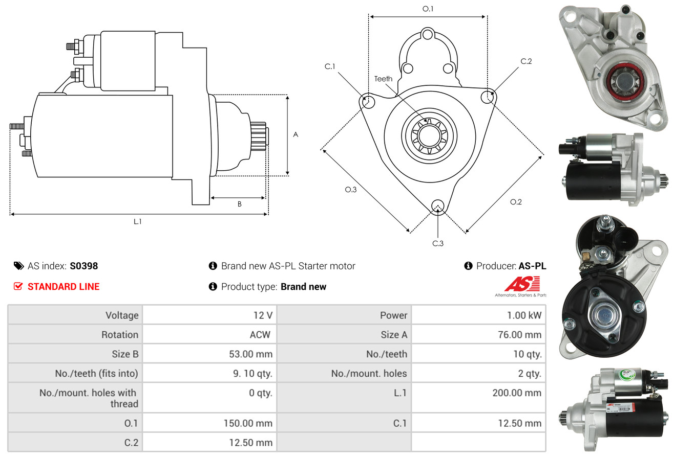 Starter - S0398 AS-PL
