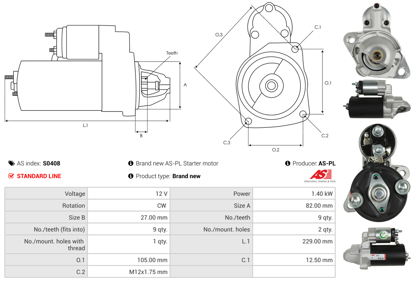 Starter - S0408 AS-PL