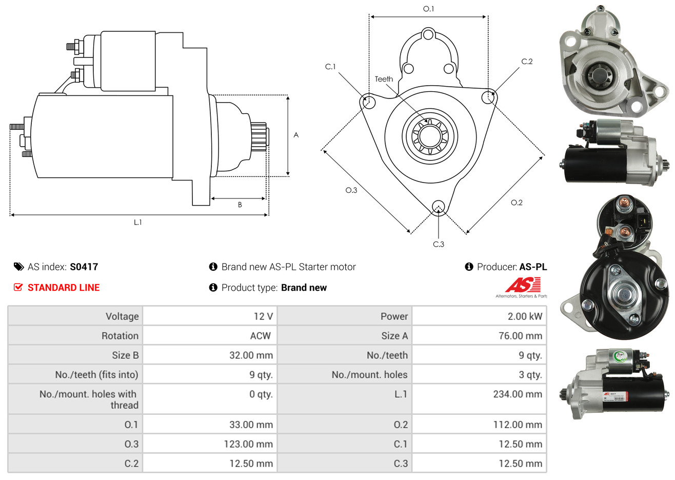 Starter - S0417 AS-PL