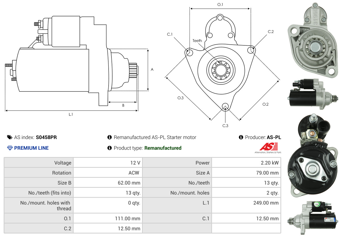 Starter - S0458PR AS-PL
